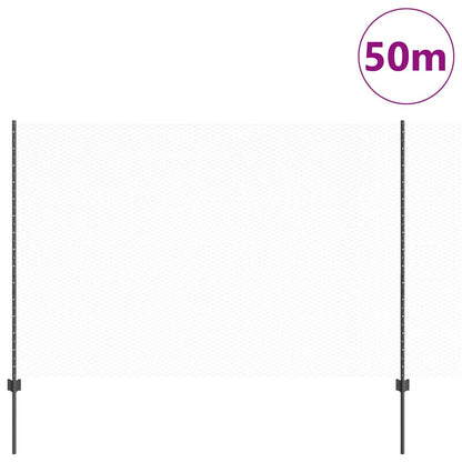 Fence with Posts Grey 1.6 x 50 m Steel