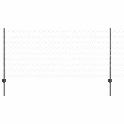 Fence with Posts Grey 1 x 100 m Steel