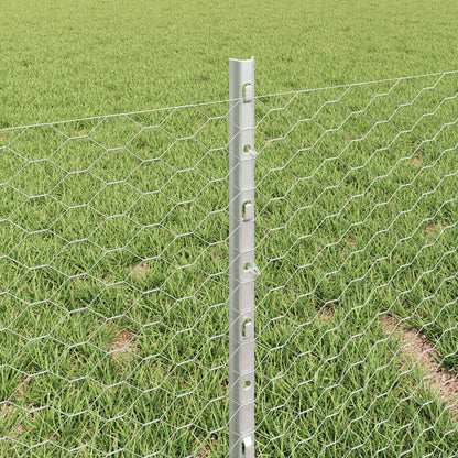Fence with Posts Silver 0.4 x 10 m Steel