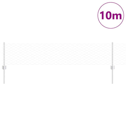 Fence with Posts Silver 0.4 x 10 m Steel