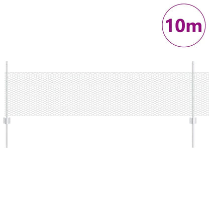Fence with Posts Silver 0.5 x 10 m Steel