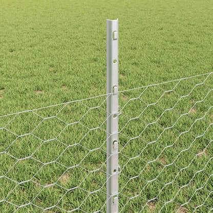 Fence with Posts Silver 0.5 x 10 m Steel