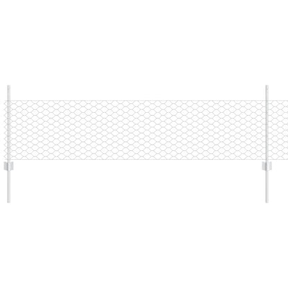 Fence with Posts Silver 0.5 x 10 m Steel