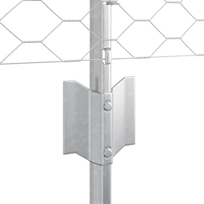 Fence with Posts Silver 0.6 x 10 m Steel