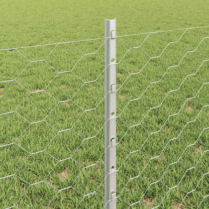 Fence with Posts Silver 0.6 x 10 m Steel