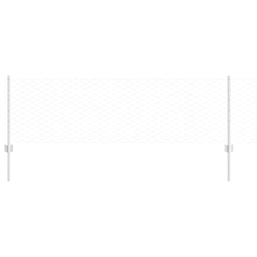 Fence with Posts Silver 0.6 x 10 m Steel