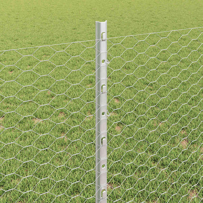 Fence with Posts Silver 0.8 x 10 m Steel