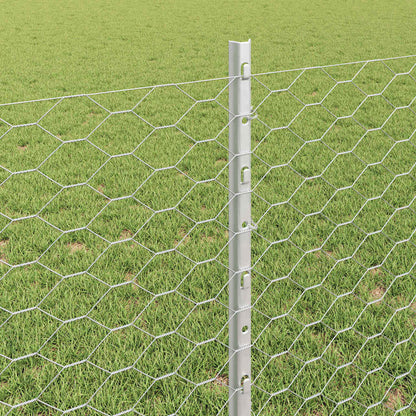 Fence with Posts Silver 0.8 x 10 m Steel