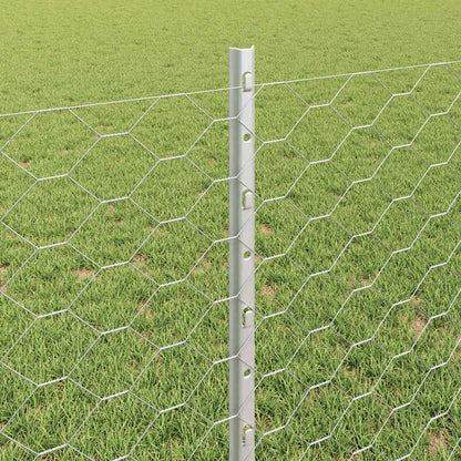 Fence with Posts Silver 0.8 x 10 m Steel