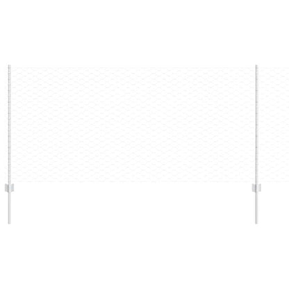 Fence with Posts Silver 1 x 10 m Steel