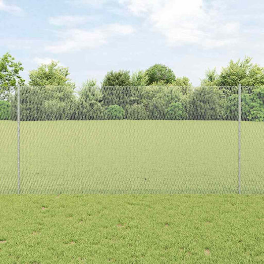 Fence with Posts Silver 1.2 x 10 m Steel