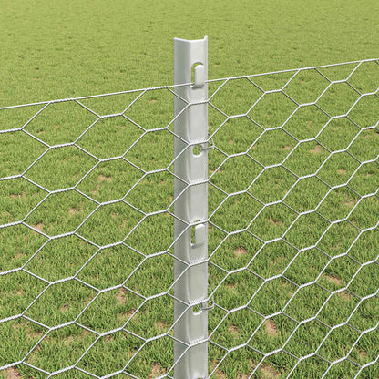Fence with Posts Silver 1.2 x 10 m Steel
