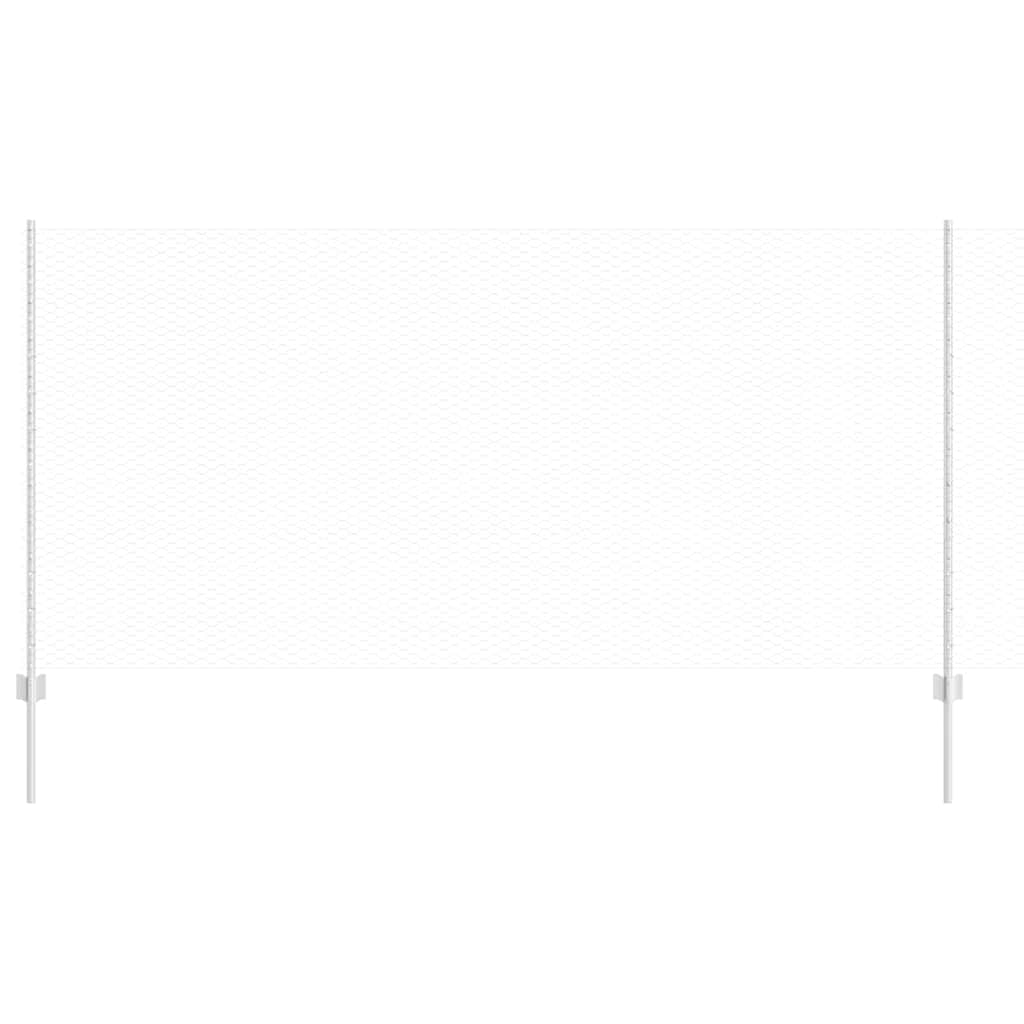 Fence with Posts Silver 1.2 x 10 m Steel