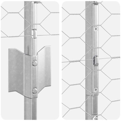 Fence with Posts Silver 1.4 x 10 m Steel