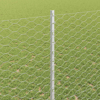 Fence with Posts Silver 1.4 x 10 m Steel