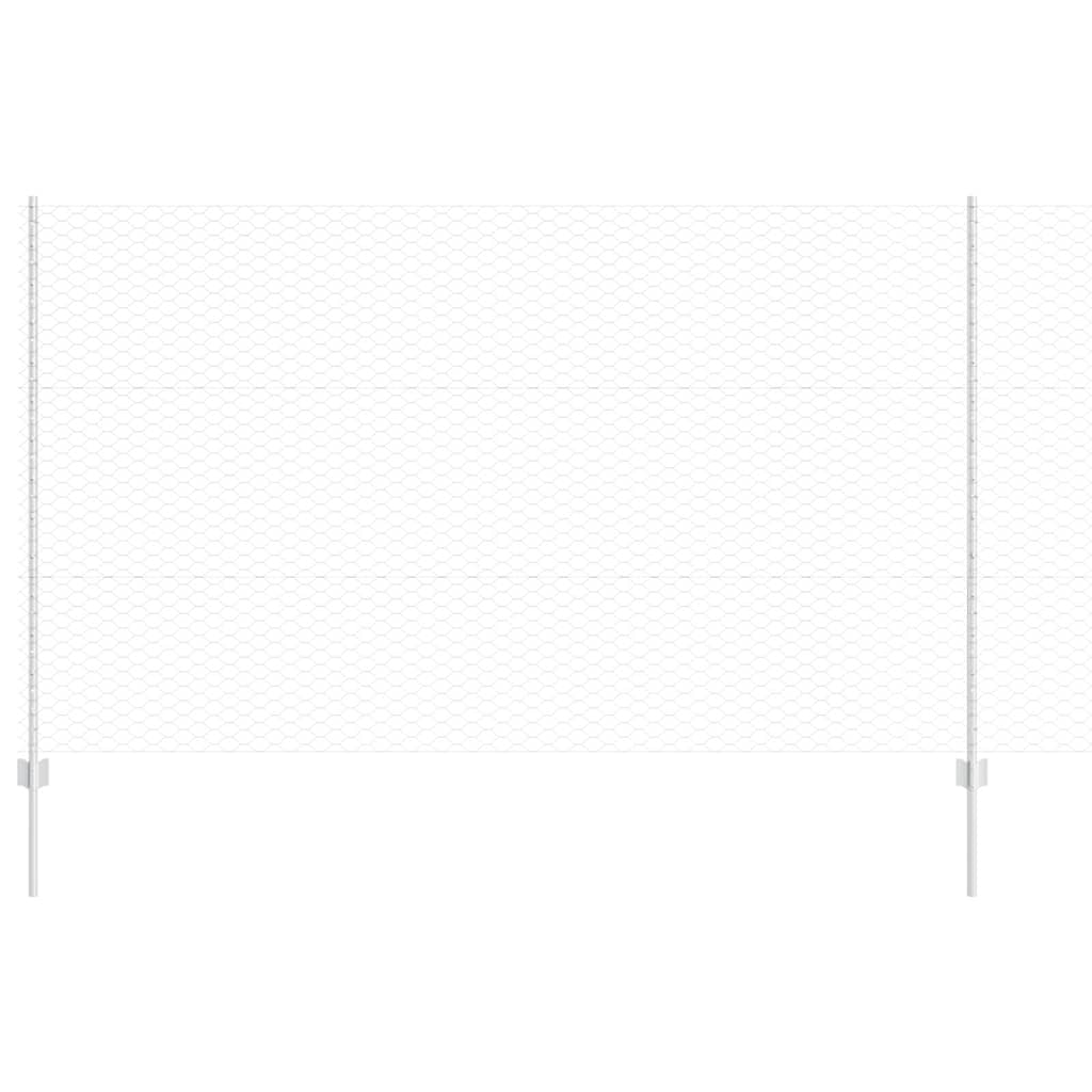 Fence with Posts Silver 1.4 x 10 m Steel