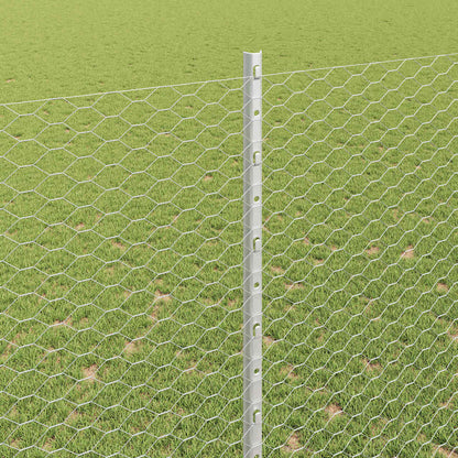 Fence with Posts Silver 1.6 x 10 m Steel