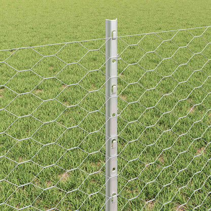 Fence with Posts Silver 0.6 x 25 m Steel