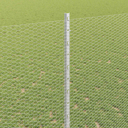 Fence with Posts Silver 1.4 x 25 m Steel