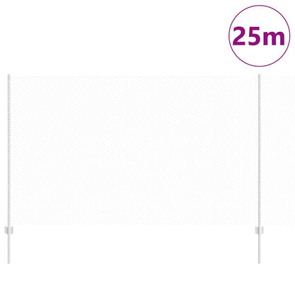 Fence with Posts Silver 1.4 x 25 m Steel