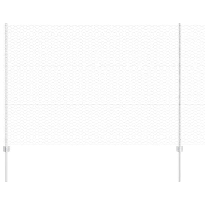 Fence with Posts Silver 1.5 x 25 m Steel