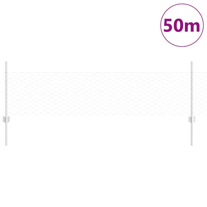 Fence with Posts Silver 0.5 x 50 m Steel