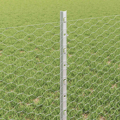 Fence with Posts Silver 0.6 x 50 m Steel