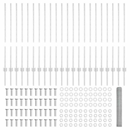 Fence with Posts Silver 1 x 50 m Steel