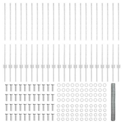 Fence with Posts Silver 1 x 50 m Steel