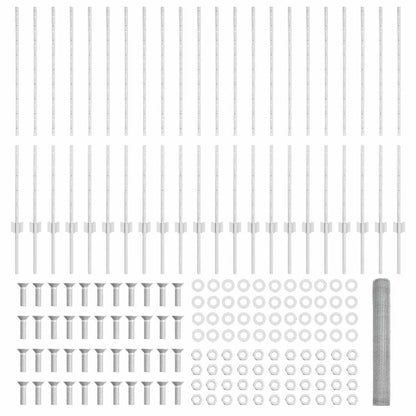 Fence with Posts Silver 1.2 x 50 m Steel