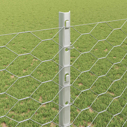 Fence with Posts Silver 1.2 x 50 m Steel