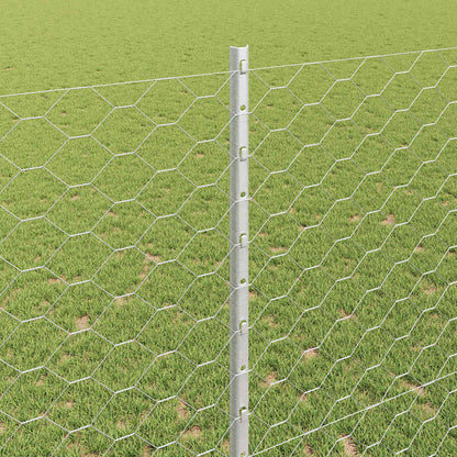 Fence with Posts Silver 1.4 x 50 m Steel