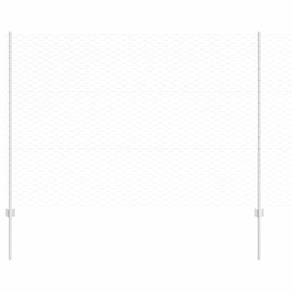 Fence with Posts Silver 1.5 x 50 m Steel