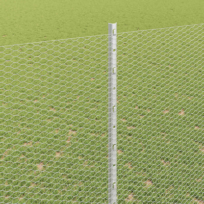Fence with Posts Silver 1.6 x 50 m Steel