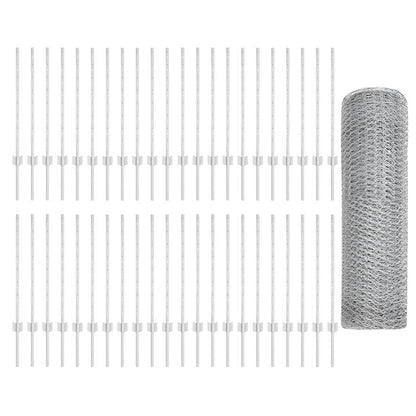Fence with Posts Silver 0.8 x 100 m Steel