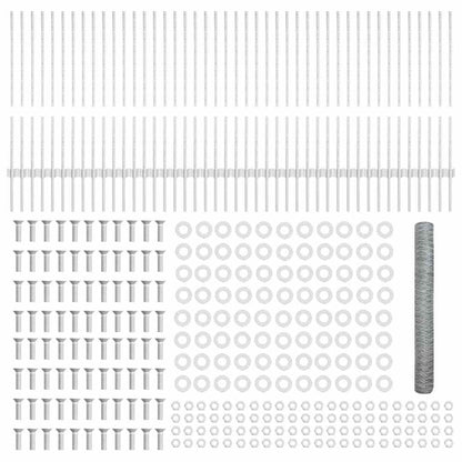 Fence with Posts Silver 1 x 100 m Steel