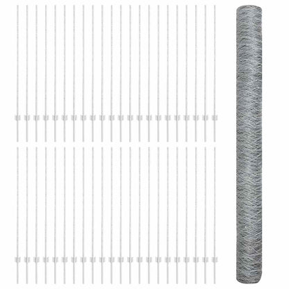 Fence with Posts Silver 1.4 x 100 m Steel