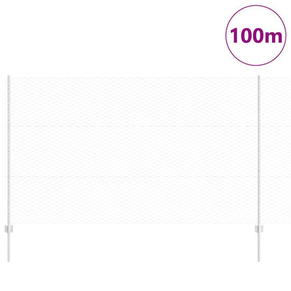 Fence with Posts Silver 1.4 x 100 m Steel