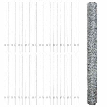 Fence with Posts Silver 1.6 x 100 m Steel