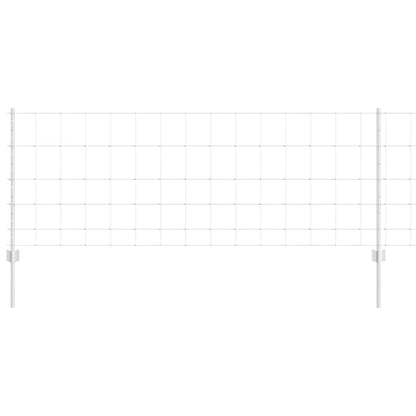Fence with Posts Silver 0.8 x 25 m Steel