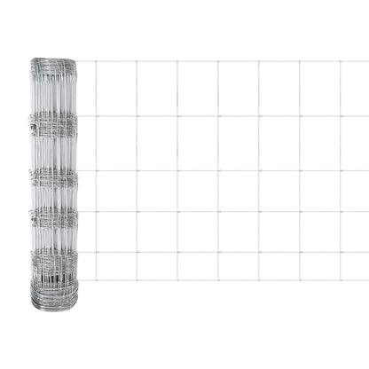 Fence with Posts Silver 0.8 x 25 m Steel