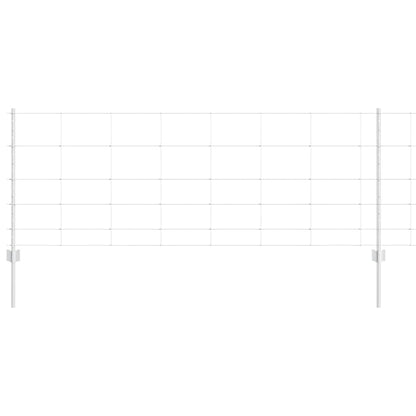 Fence with Posts Silver 0.8 x 25 m Steel