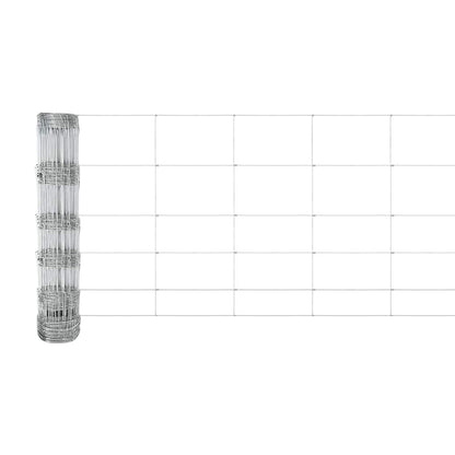 Fence with Posts Silver 0.8 x 25 m Steel