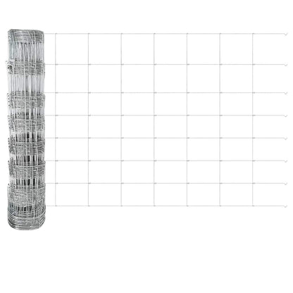 Fence with Posts Silver 0.8 x 25 m Steel