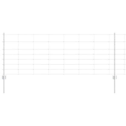 Fence with Posts Silver 0.8 x 25 m Steel