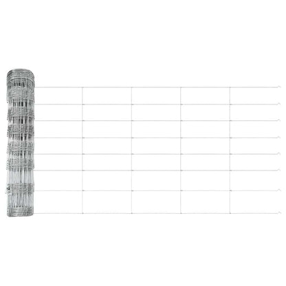 Fence with Posts Silver 0.8 x 25 m Steel