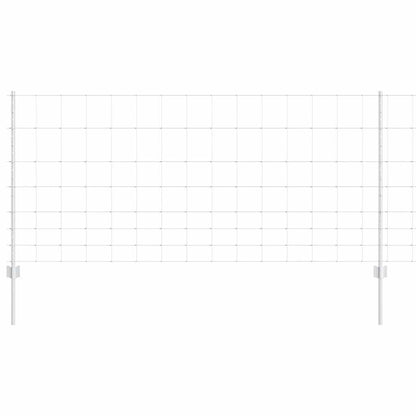 Fence with Posts Silver 1 x 25 m Steel