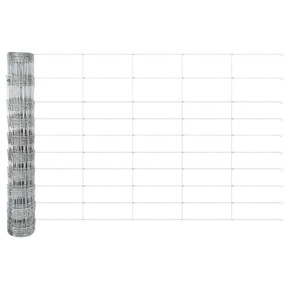Fence with Posts Silver 1 x 25 m Steel