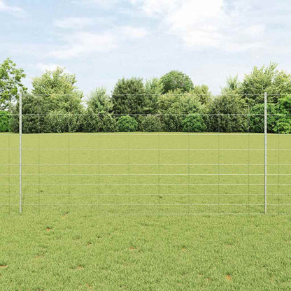 Fence with Posts Silver 1.2 x 25 m Steel
