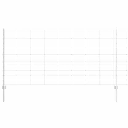 Fence with Posts Silver 1.2 x 25 m Steel